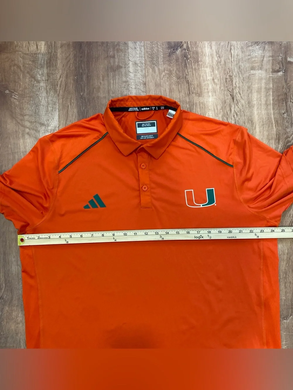 adidas University of Miami Polo Shirt Mens XL Coaches Sideline Team Issue Orange